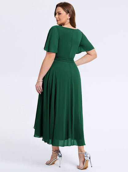 pretty MARISELLE|Plus Size Tie Knot Chiffon Wedding Guest Dress