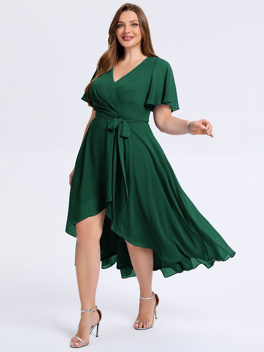 pretty MARISELLE|Plus Size Tie Knot Chiffon Wedding Guest Dress