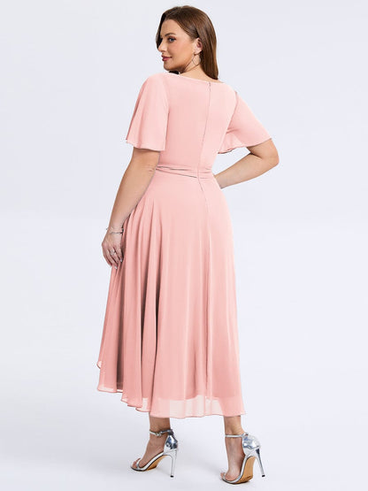 pretty MARISELLE|Plus Size Tie Knot Chiffon Wedding Guest Dress