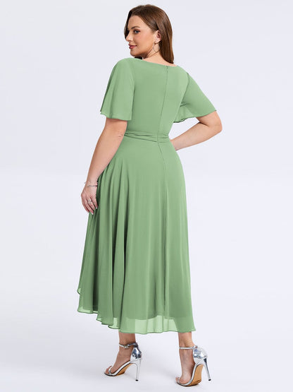 pretty MARISELLE|Plus Size Tie Knot Chiffon Wedding Guest Dress