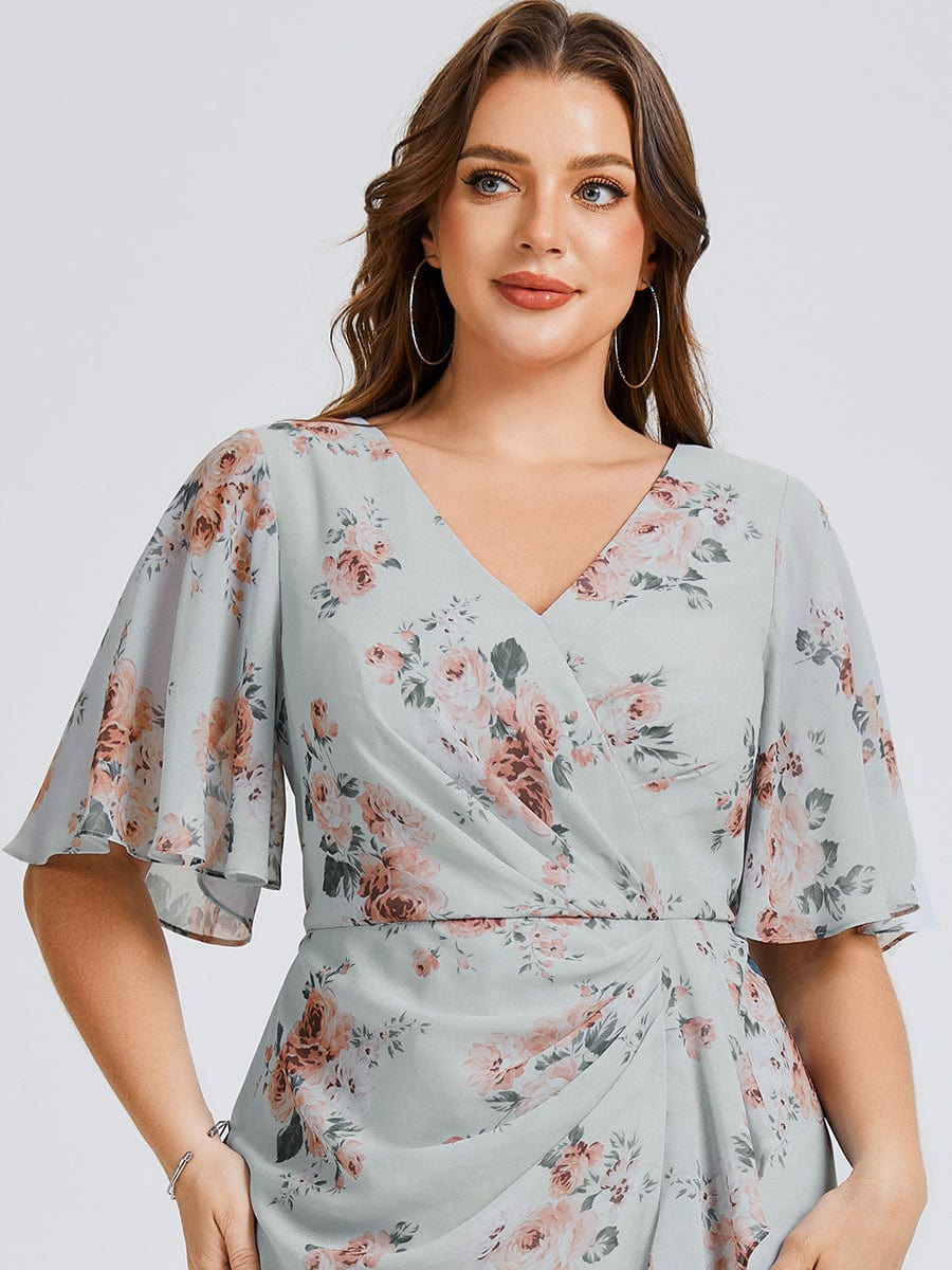 pretty FLORENCIA|Plus Size Printed Mermaid Chiffon Wedding Guest Dress