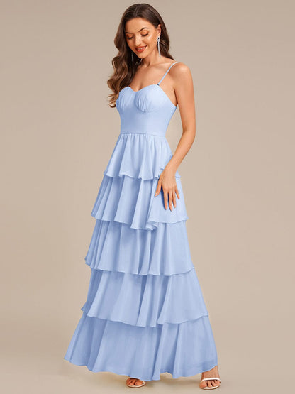 ever ROSALYN|Ruffled Chiffon Sleeveless Wedding Guest Dress
