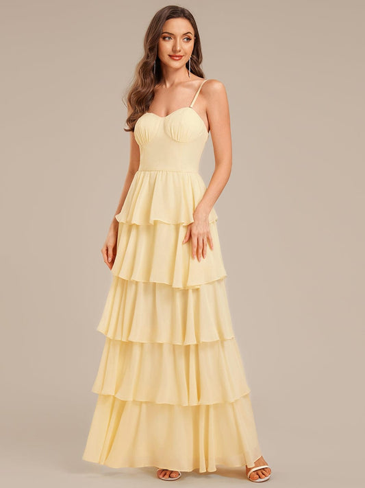 ever ROSALYN|Ruffled Chiffon Sleeveless Wedding Guest Dress
