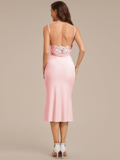 ever VIVARA|Backless Knit Sleeveless Wedding Guest Dress