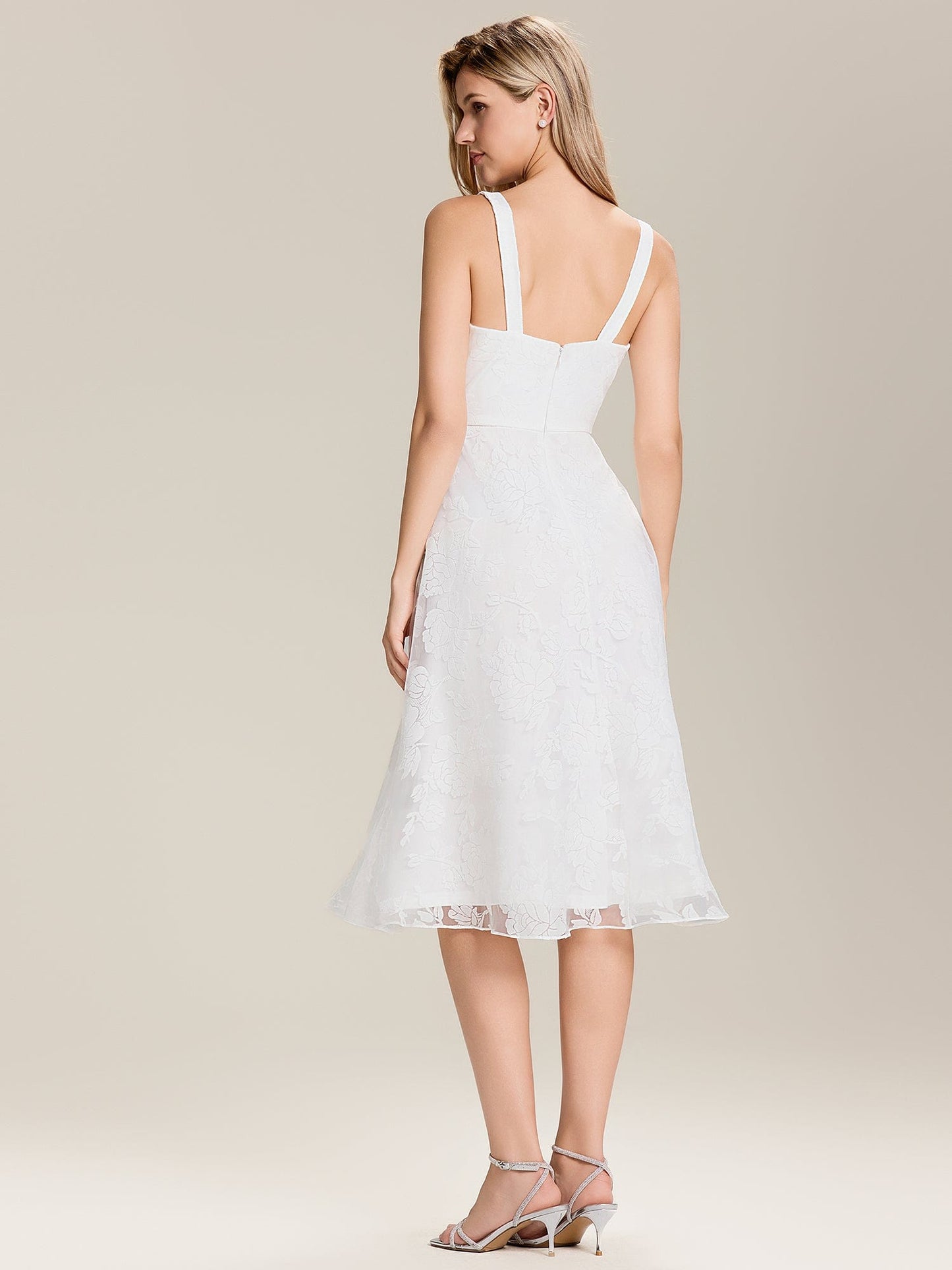 ever ELODIE|Floral Mesh Sleeveless A-Line Midi Dress