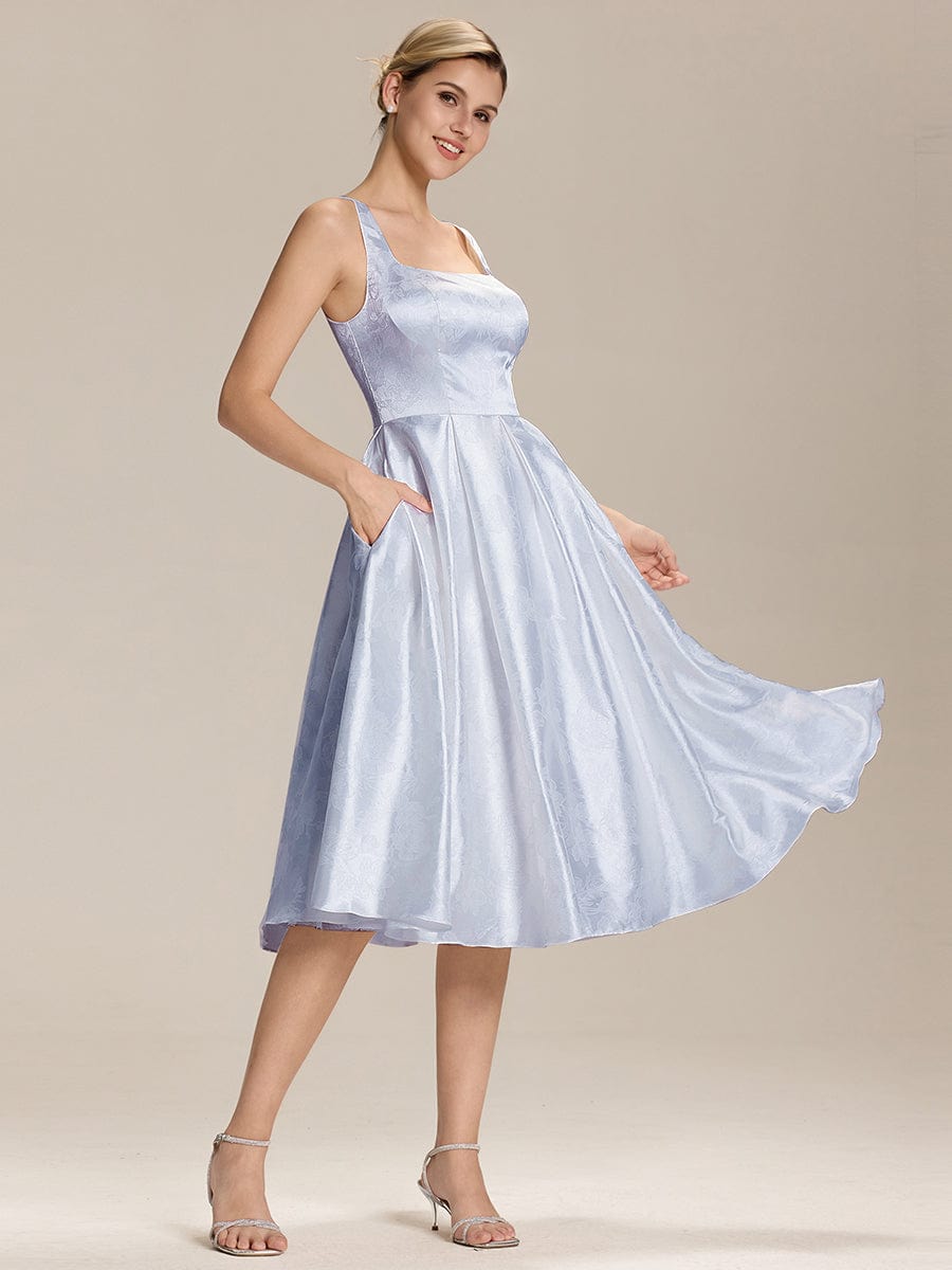 ever MIRELLE|Elegant Satin Sleeveless Midi Dress with Pockets