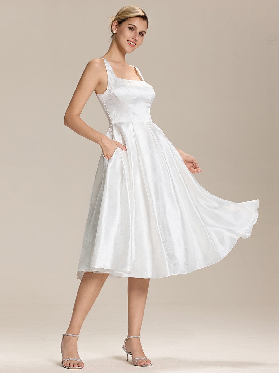 ever MIRELLE|Elegant Satin Sleeveless Midi Dress with Pockets