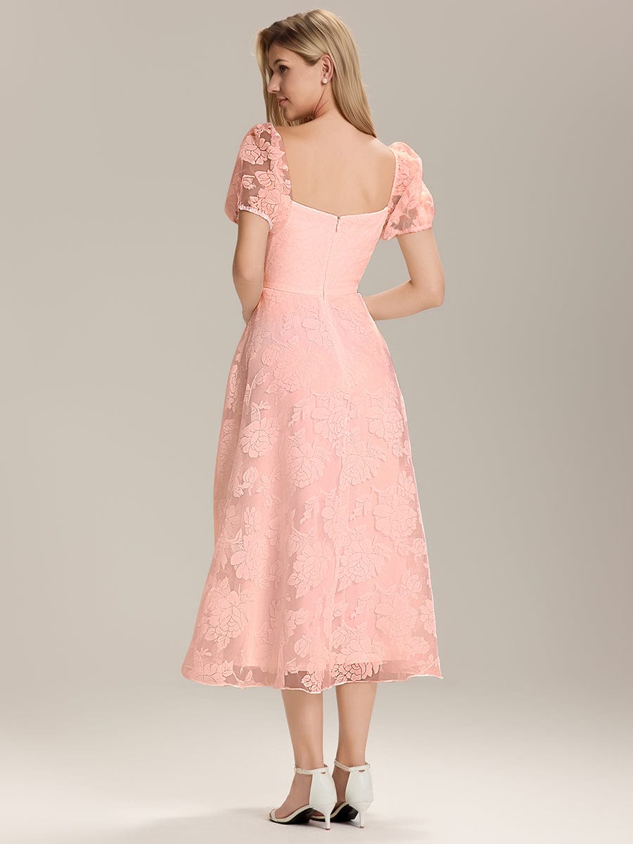 ever THALINA|Elegant Puff Sleeve A-Line Midi Dress