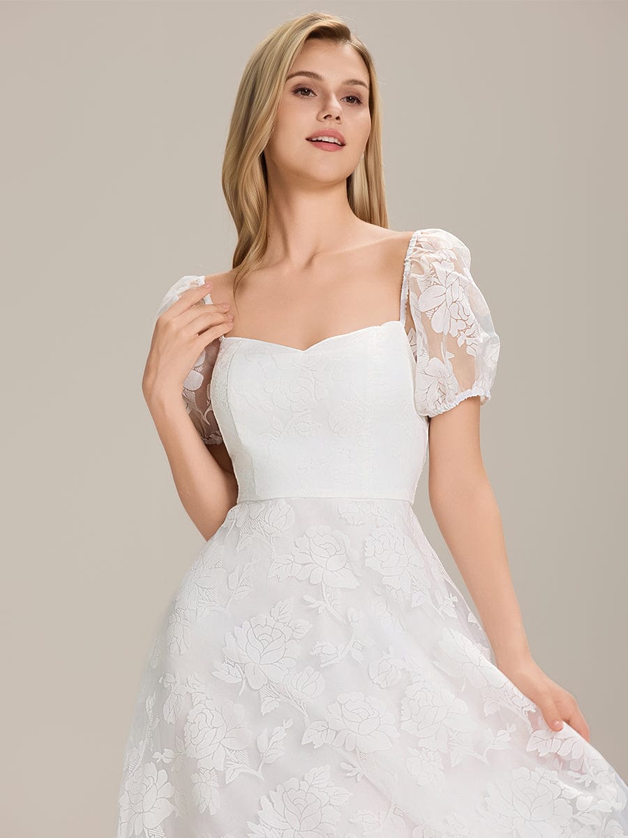 ever THALINA|Elegant Puff Sleeve A-Line Midi Dress