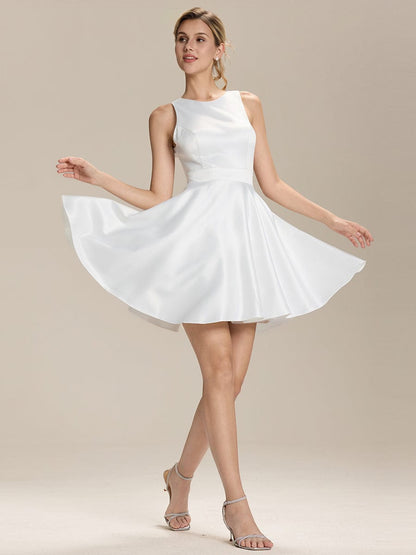 ever SELINA|Satin A-Line Mini Backless Dress with Pockets