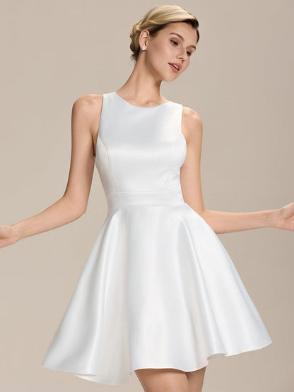 ever SELINA|Satin A-Line Mini Backless Dress with Pockets