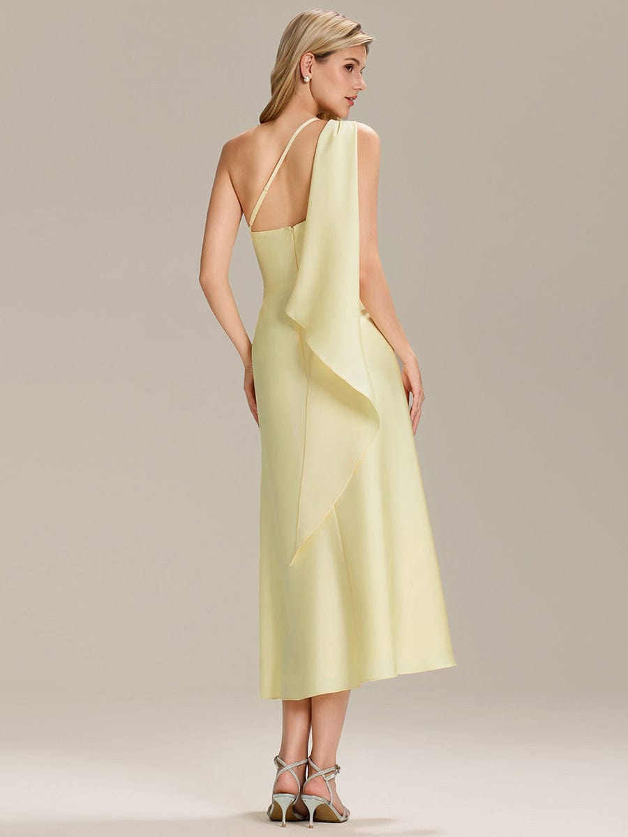 ever TAHLIA|Satin One-Shoulder Midi Wedding Guest Dress