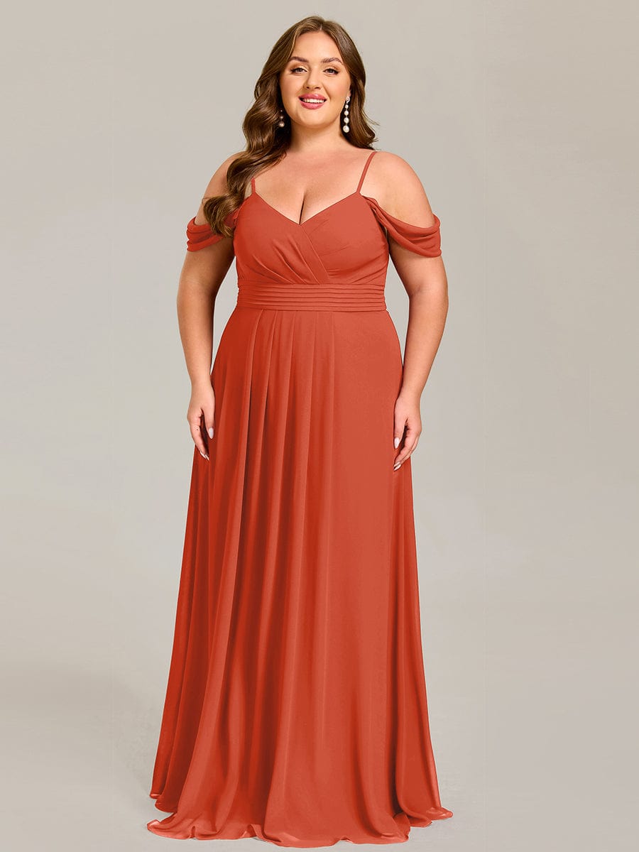 ever LIANNE|Spaghetti Strap V-Neck Pleated A-Line Bridesmaid Dress
