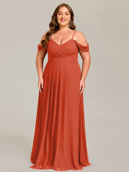 ever LIANNE|Spaghetti Strap V-Neck Pleated A-Line Bridesmaid Dress