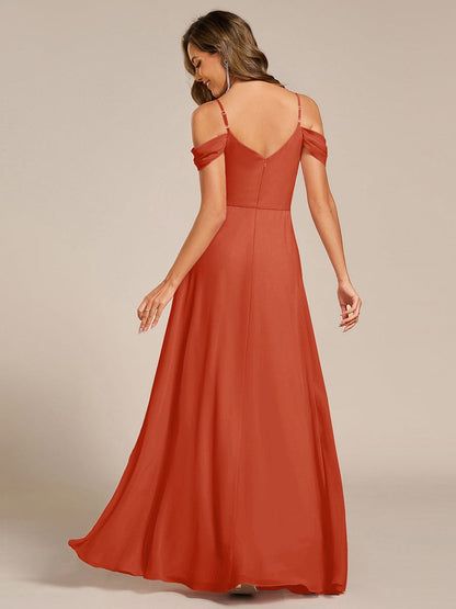 ever LIANNE|Spaghetti Strap V-Neck Pleated A-Line Bridesmaid Dress