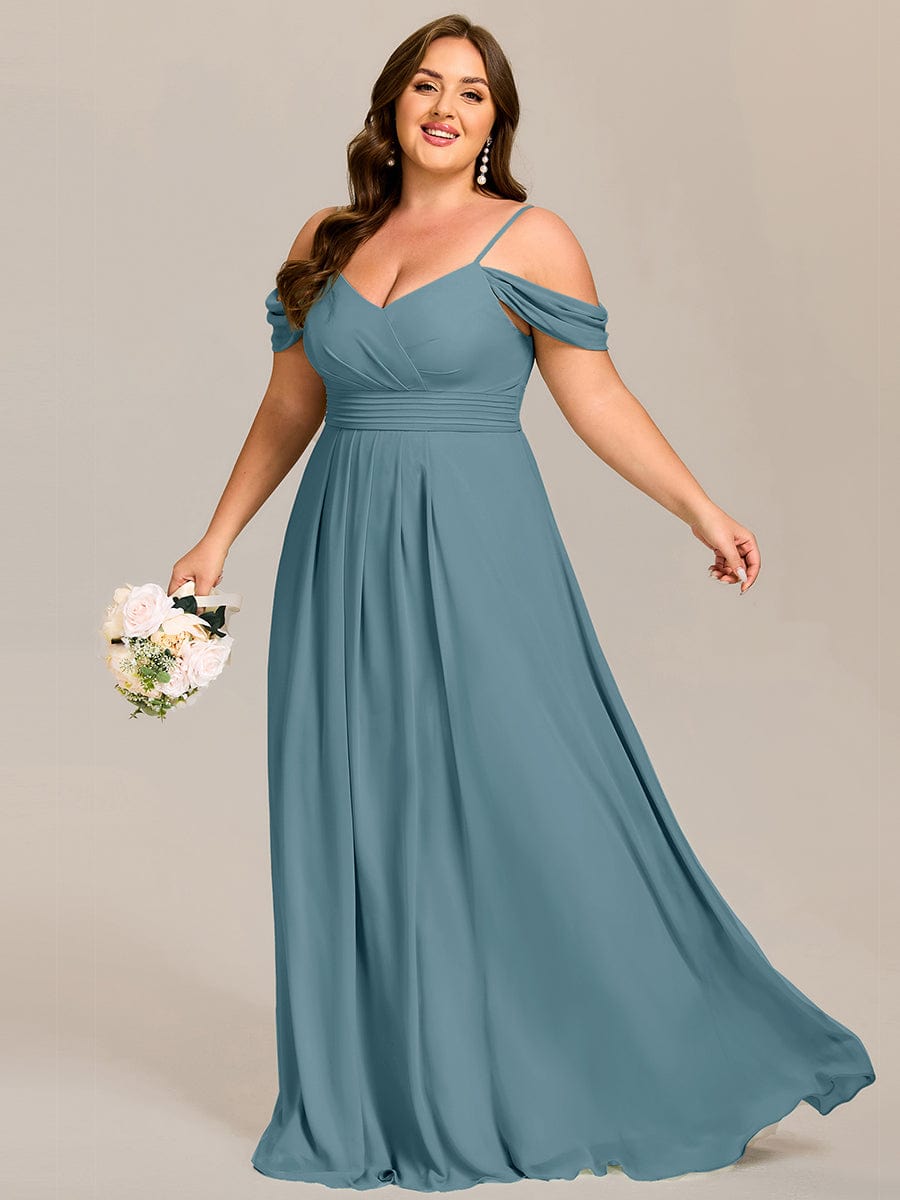 ever LIANNE|Spaghetti Strap V-Neck Pleated A-Line Bridesmaid Dress