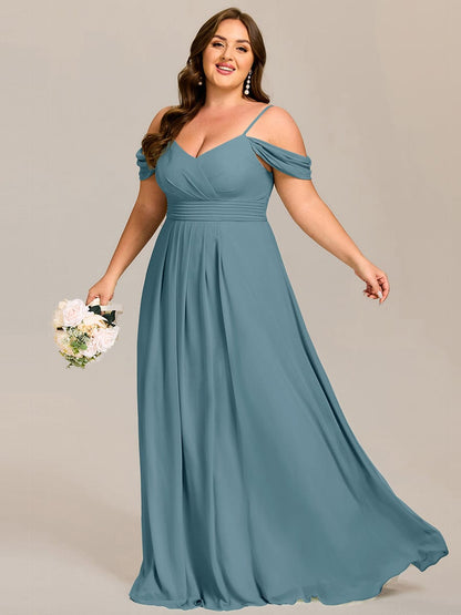 ever LIANNE|Spaghetti Strap V-Neck Pleated A-Line Bridesmaid Dress