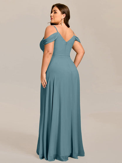 ever LIANNE|Spaghetti Strap V-Neck Pleated A-Line Bridesmaid Dress