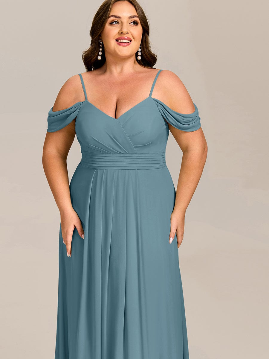 ever LIANNE|Spaghetti Strap V-Neck Pleated A-Line Bridesmaid Dress