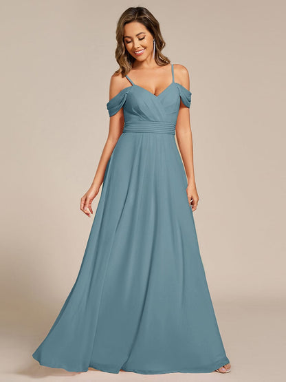 ever LIANNE|Spaghetti Strap V-Neck Pleated A-Line Bridesmaid Dress