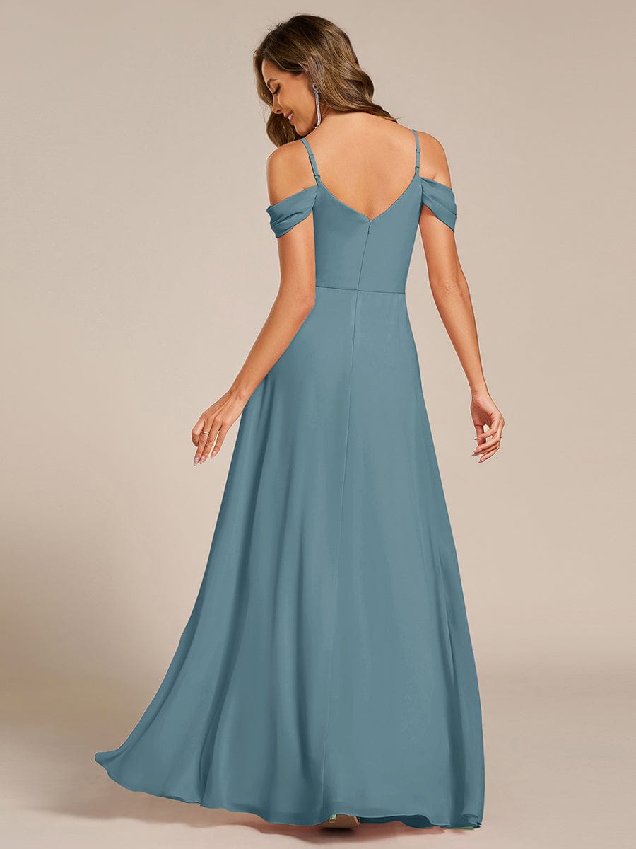 ever LIANNE|Spaghetti Strap V-Neck Pleated A-Line Bridesmaid Dress