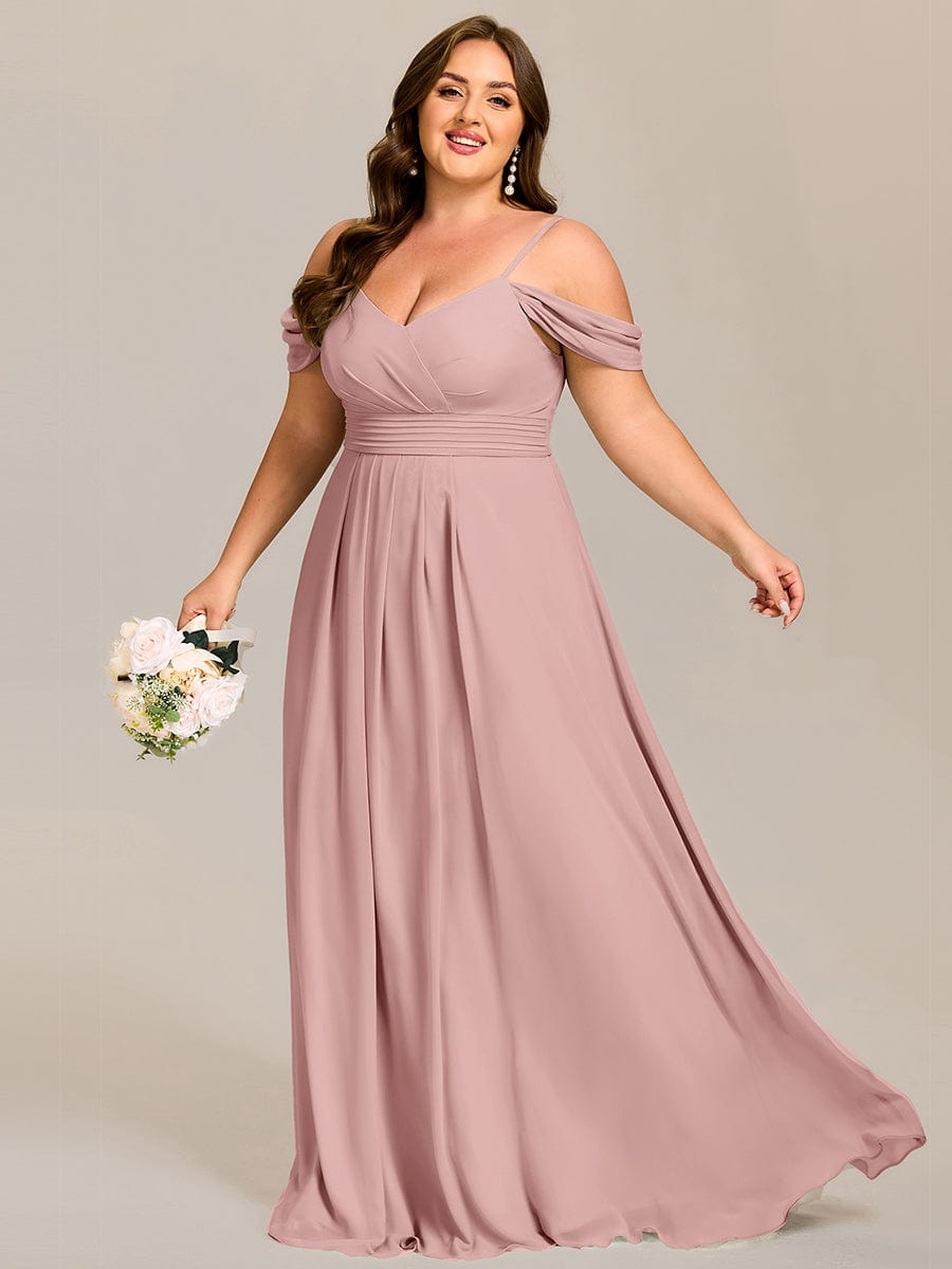 ever LIANNE|Spaghetti Strap V-Neck Pleated A-Line Bridesmaid Dress