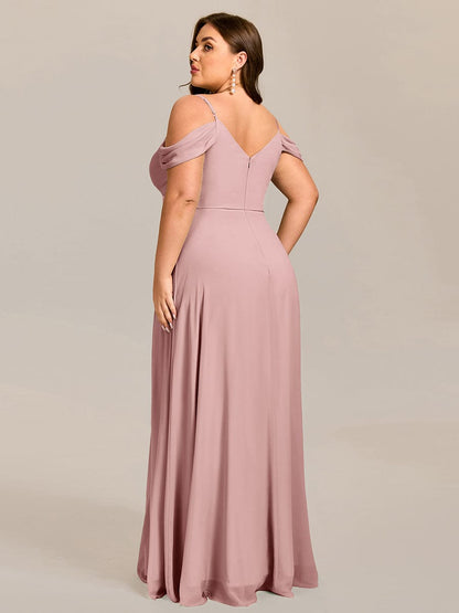 ever LIANNE|Spaghetti Strap V-Neck Pleated A-Line Bridesmaid Dress