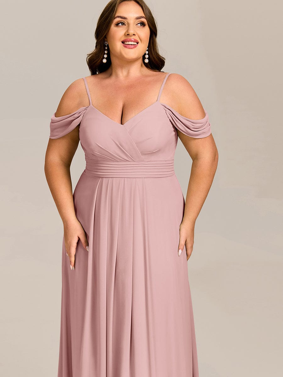 ever LIANNE|Spaghetti Strap V-Neck Pleated A-Line Bridesmaid Dress