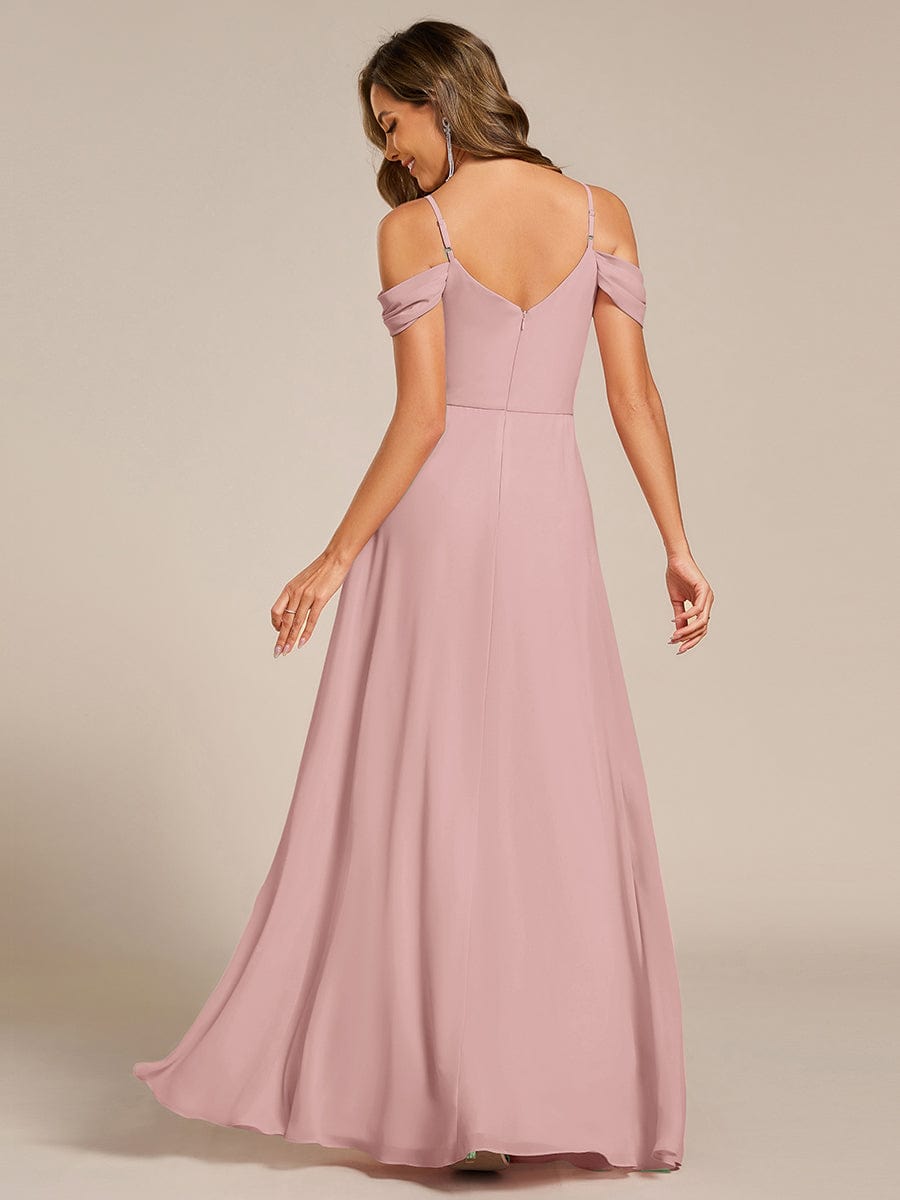 ever LIANNE|Spaghetti Strap V-Neck Pleated A-Line Bridesmaid Dress