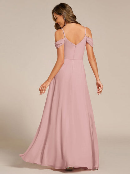 ever LIANNE|Spaghetti Strap V-Neck Pleated A-Line Bridesmaid Dress