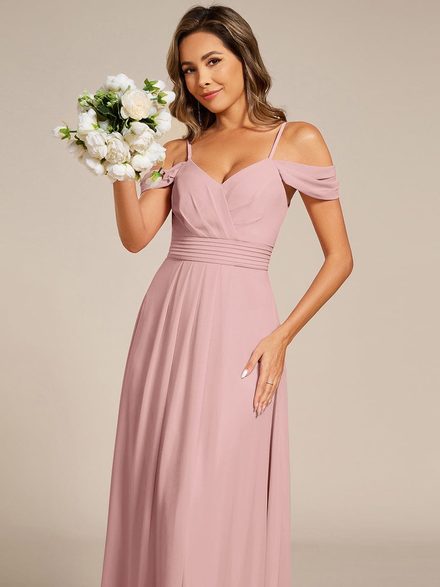 ever LIANNE|Spaghetti Strap V-Neck Pleated A-Line Bridesmaid Dress