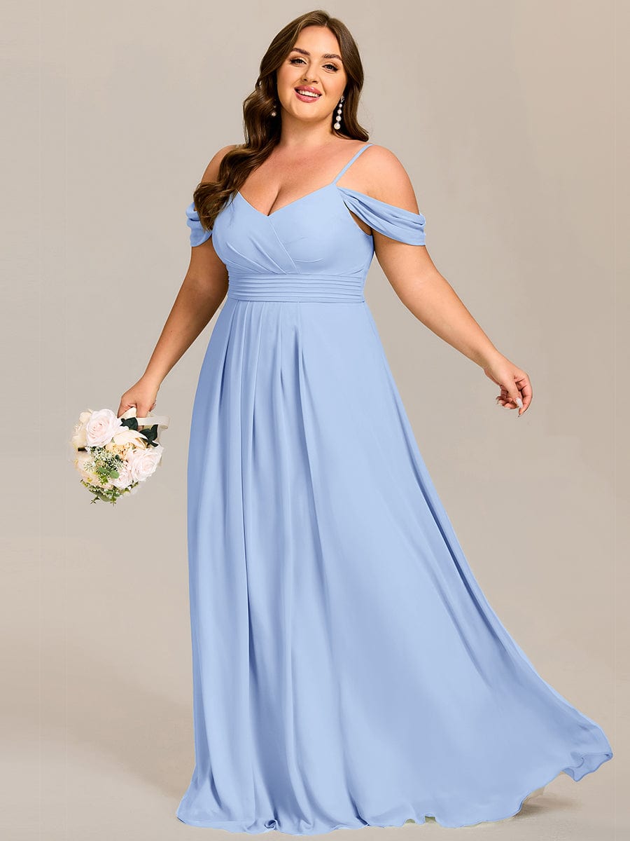 ever LIANNE|Spaghetti Strap V-Neck Pleated A-Line Bridesmaid Dress