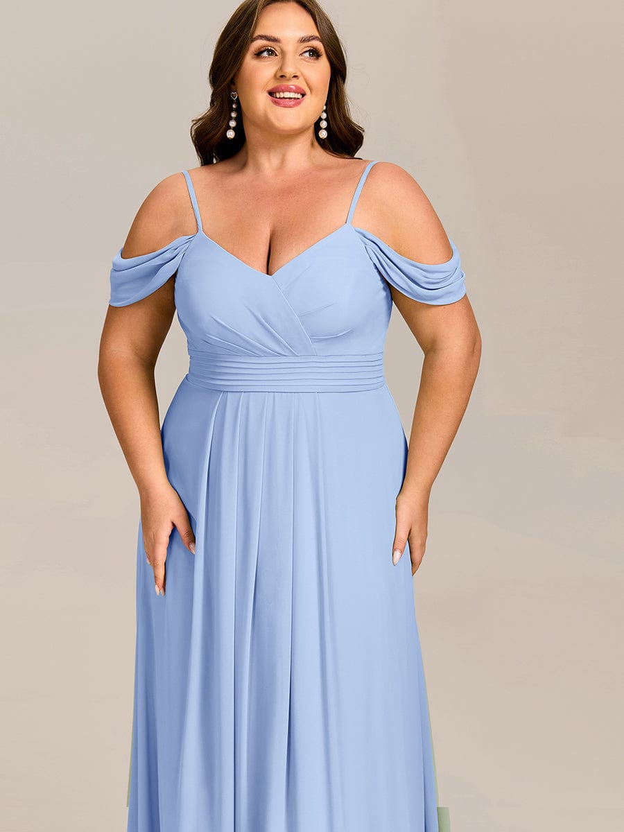 ever LIANNE|Spaghetti Strap V-Neck Pleated A-Line Bridesmaid Dress
