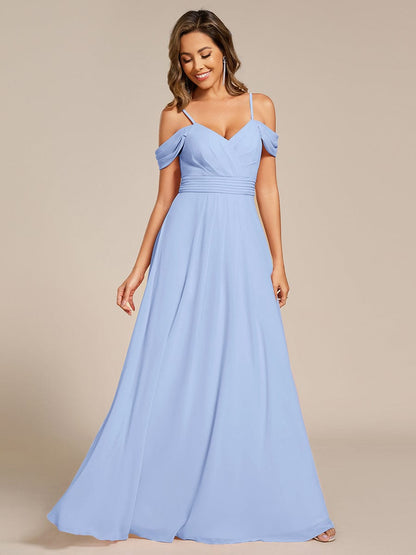 ever LIANNE|Spaghetti Strap V-Neck Pleated A-Line Bridesmaid Dress