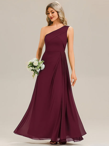 Flowing Ribbons Chiffon Sleeveless Bridesmaid Dress