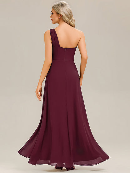 Flowing Ribbons Chiffon Sleeveless Bridesmaid Dress