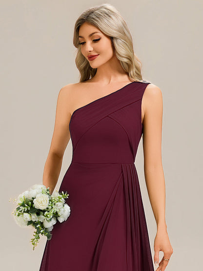 Flowing Ribbons Chiffon Sleeveless Bridesmaid Dress