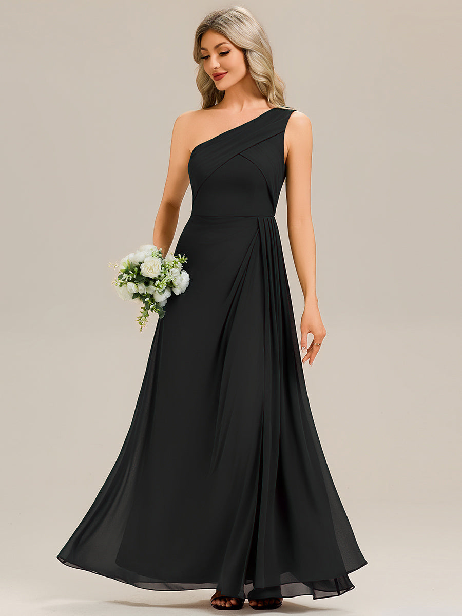 Flowing Ribbons Chiffon Sleeveless Bridesmaid Dress