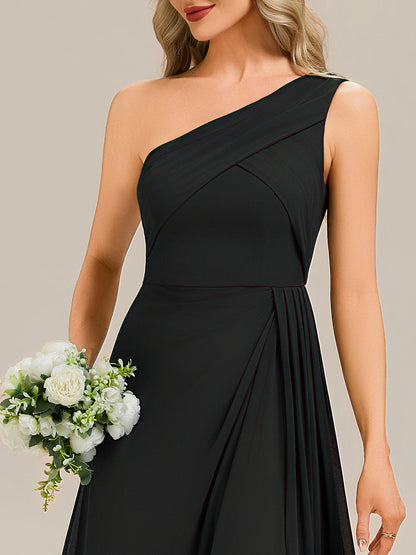 Flowing Ribbons Chiffon Sleeveless Bridesmaid Dress