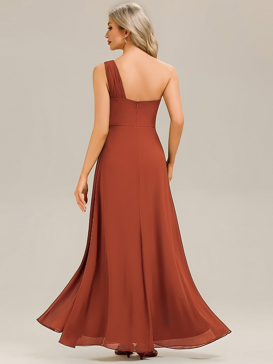 Flowing Ribbons Chiffon Sleeveless Bridesmaid Dress