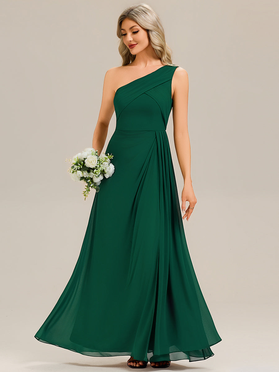 Flowing Ribbons Chiffon Sleeveless Bridesmaid Dress