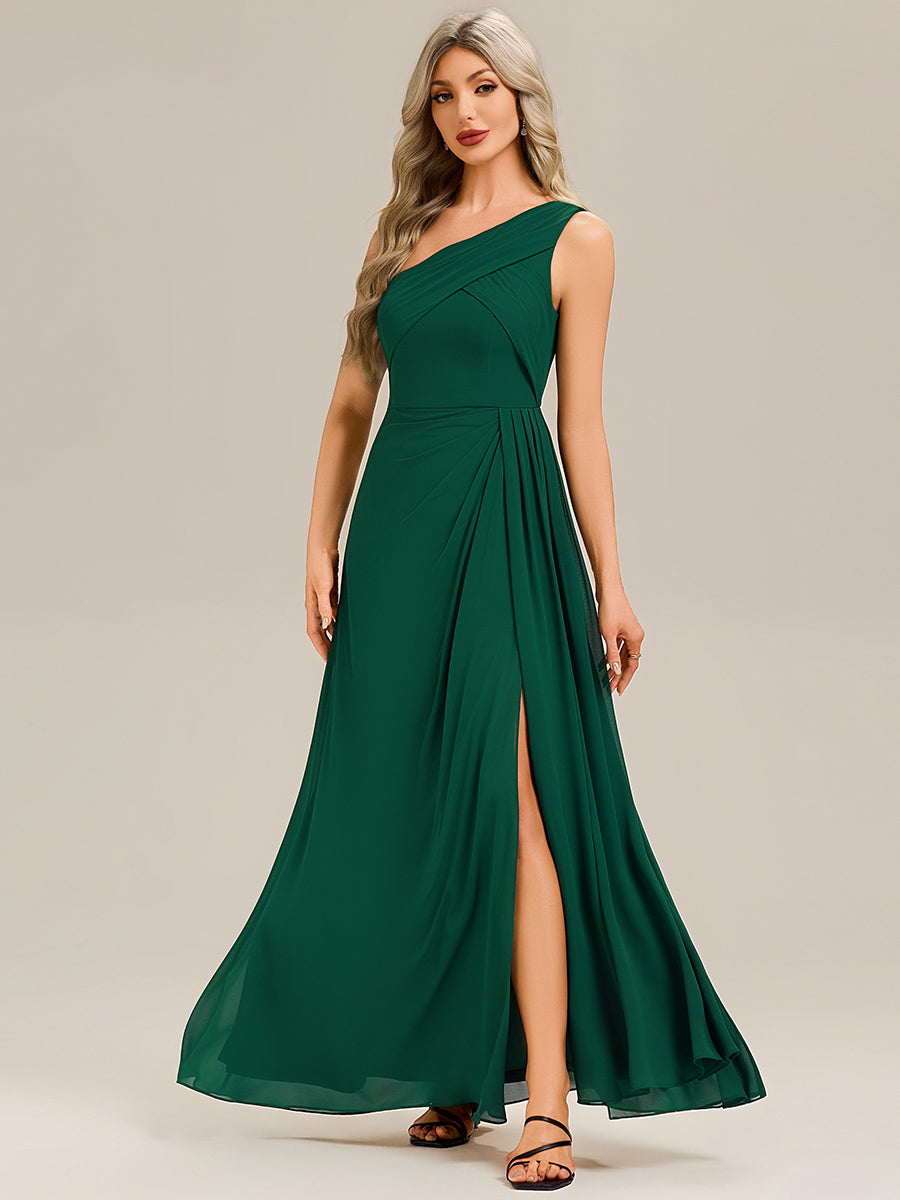 Flowing Ribbons Chiffon Sleeveless Bridesmaid Dress