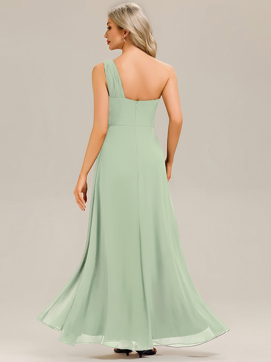 Flowing Ribbons Chiffon Sleeveless Bridesmaid Dress