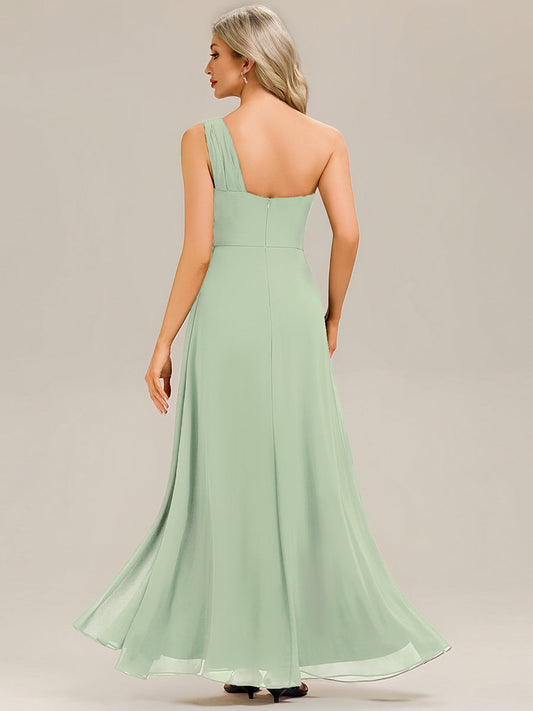Flowing Ribbons Chiffon Sleeveless Bridesmaid Dress