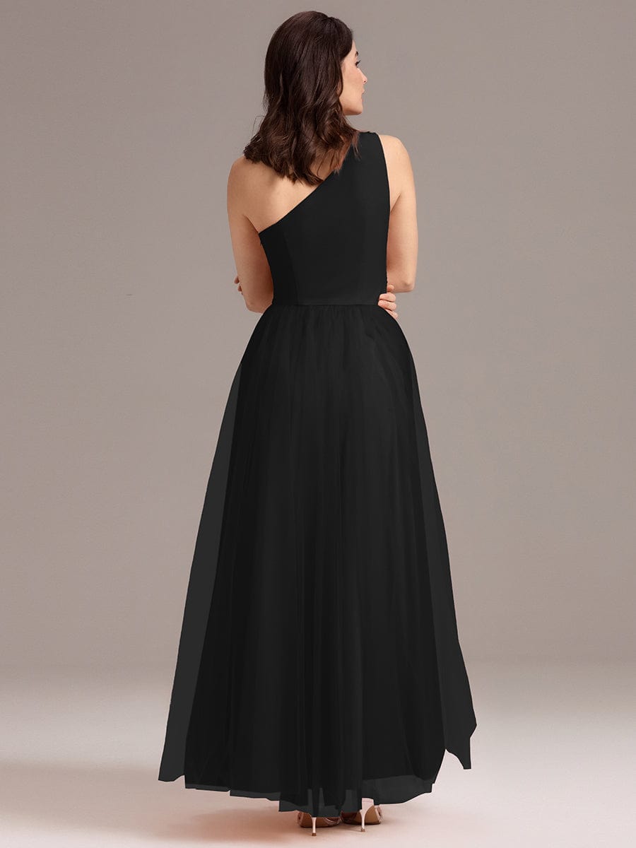 ever ARCADIA|Chic A-Line One-Shoulder Tulle Maxi Bridesmaid Dress