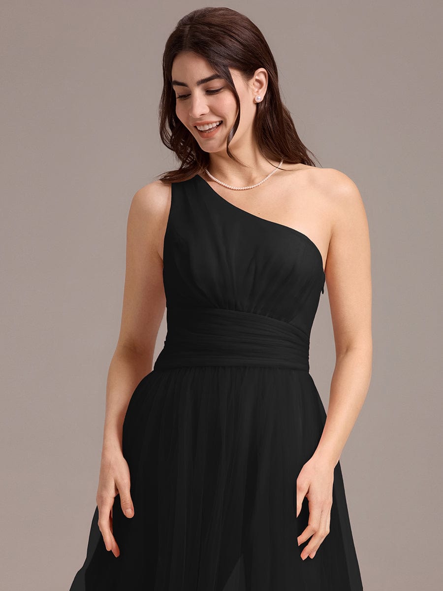 ever ARCADIA|Chic A-Line One-Shoulder Tulle Maxi Bridesmaid Dress