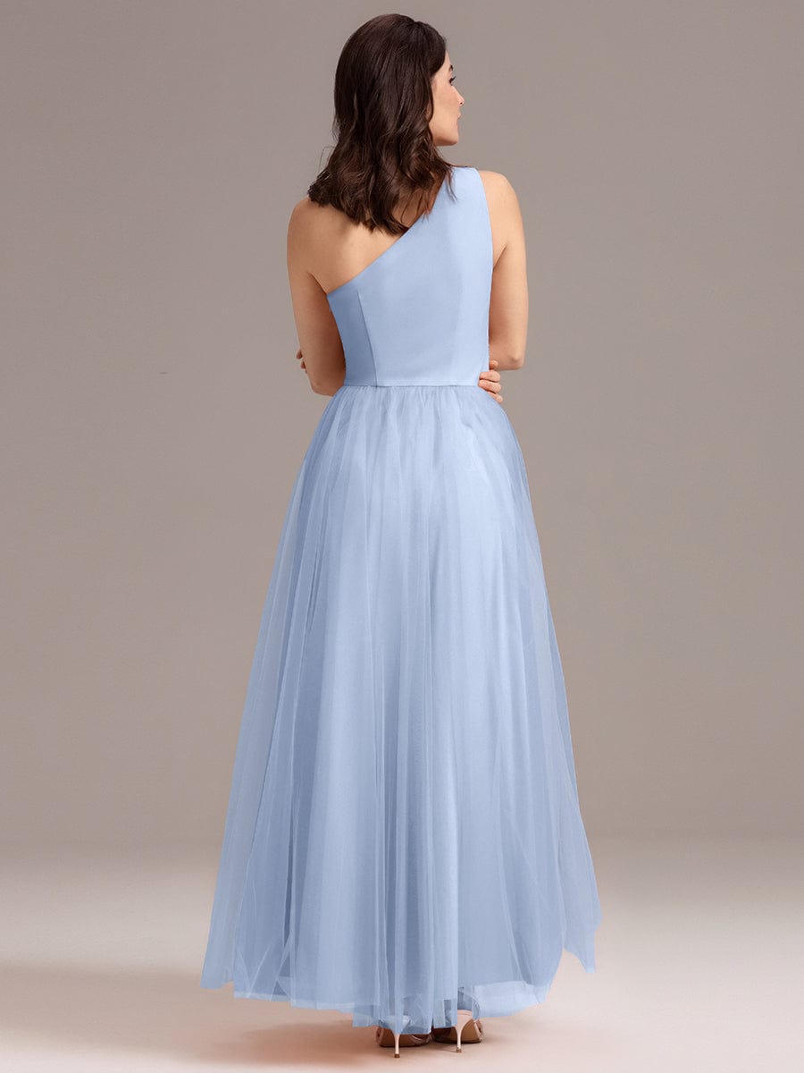ever ARCADIA|Chic A-Line One-Shoulder Tulle Maxi Bridesmaid Dress