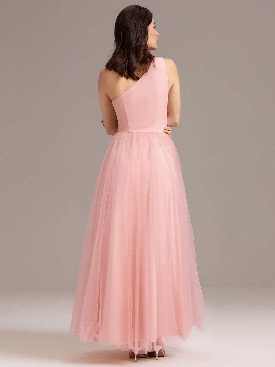 ever ARCADIA|Chic A-Line One-Shoulder Tulle Maxi Bridesmaid Dress