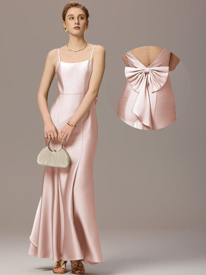ever AVELIA|Mermaid Bow Stretch Satin Maxi Bridesmaid Dress