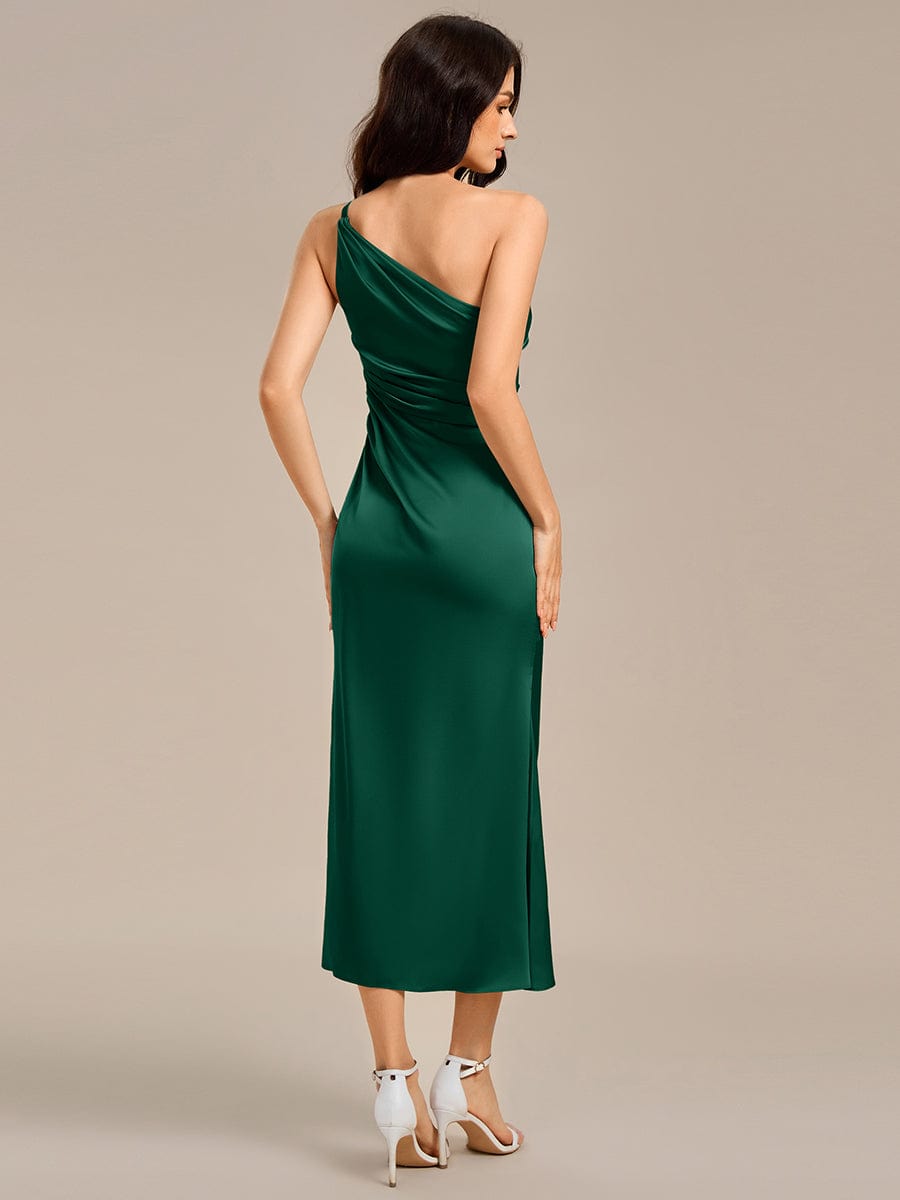 ever REIKO|Satin One Shoulder Ruched Side Split Mermaid Bridesmaid Dress